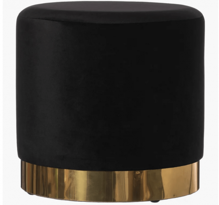 Black Round  Ottoman